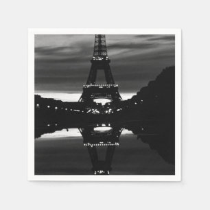 Serviette Jetable France vintage Paris tour Eiffel reflet 1970
