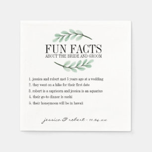 Serviette Jetable Fun Facts Branches Eucalyptus Personnalisées