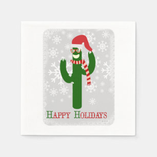 Serviette Jetable Funny Christmas Cactus