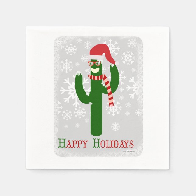 Serviette Jetable Funny Christmas Cactus (Devant)