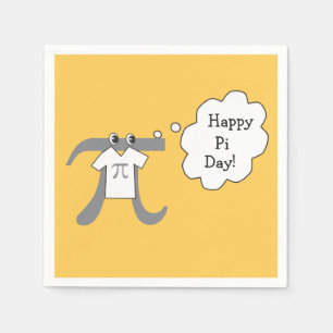 Serviette Jetable Funny Pi Guy - Happy Pi Day Paper Napkins