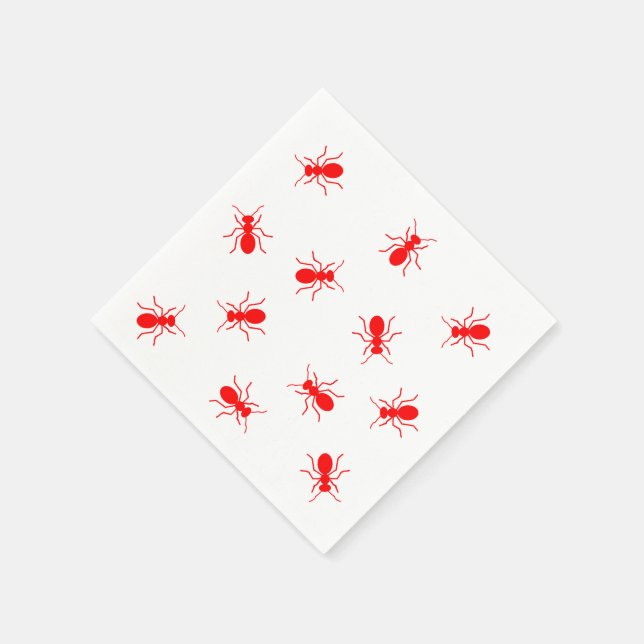 Serviette Jetable Funny Red Ants Jardin cuisine barbecue grill pique (Coin)