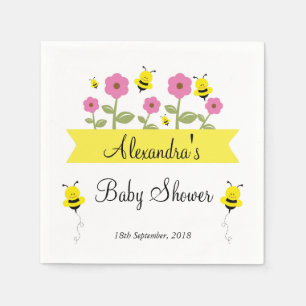 Serviette Jetable Gaffez les serviettes de baby shower d'abeille