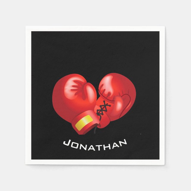 Serviette Jetable Gants de boxe Design Papier serviettes (Devant)