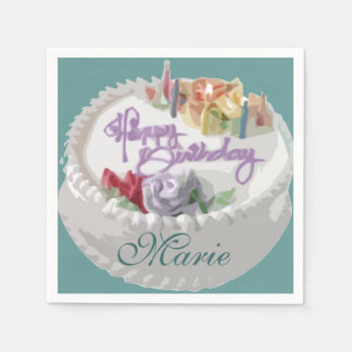 Serviette Jetable Gâteau d'anniversaire