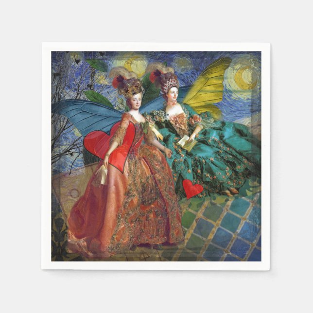 Serviette Jetable Gemini gothique classique femme papillon Whimsical (Devant)