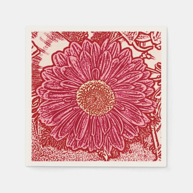 Serviette Jetable Gerbera Daisy (Devant)