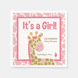 Serviette Jetable Giraffe rose C'est une serviette personnalisée fil