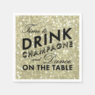 Serviette Jetable Glamour Gold Napkin