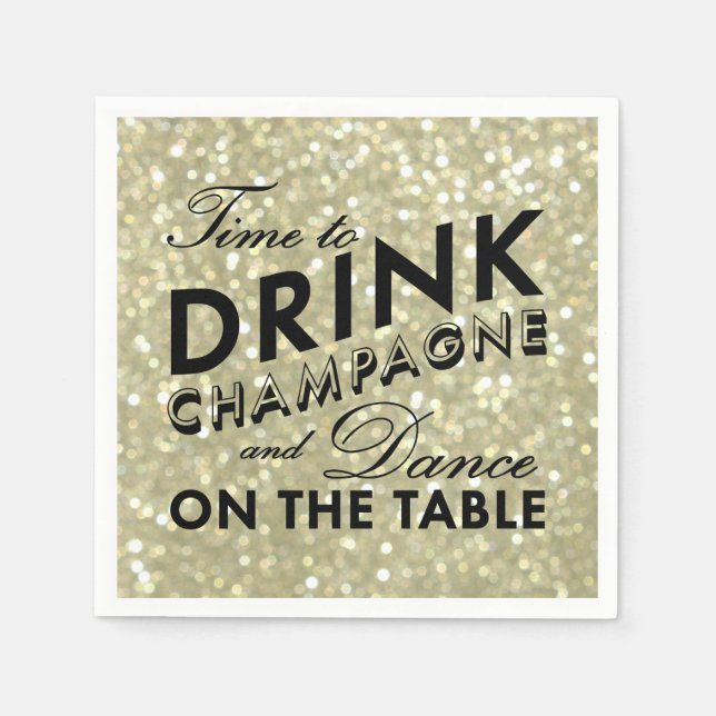 Serviette Jetable Glamour Gold Napkin (Devant)