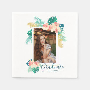 Serviette Jetable Gold Hawaiian Hibiscus Graduus Party Napkins