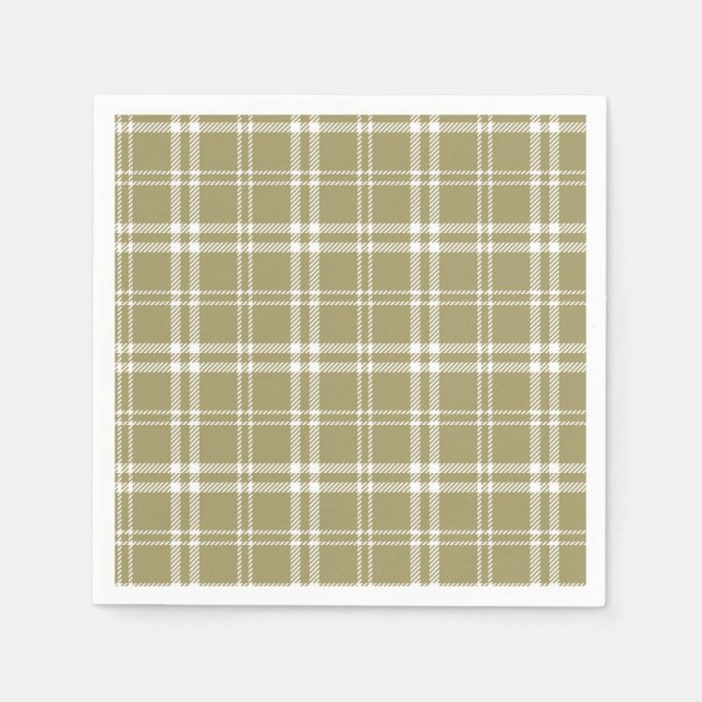 Serviette Jetable Gold Plaid (Devant)