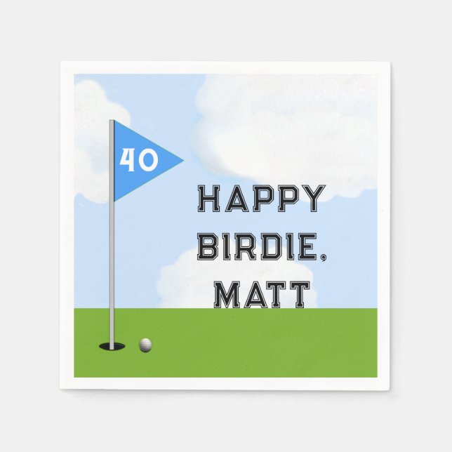 Serviette Jetable Golf Anniversaire (Devant)