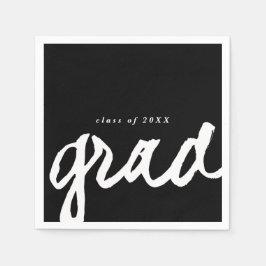 Serviette Jetable Grad de script simple | Graduation Party