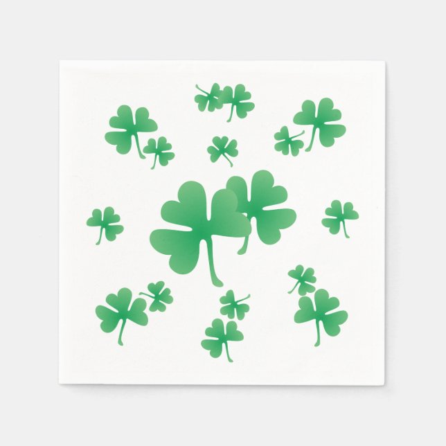 Serviette Jetable Gradient Green Irish Shamrock Parti Motif irlandai (Devant)