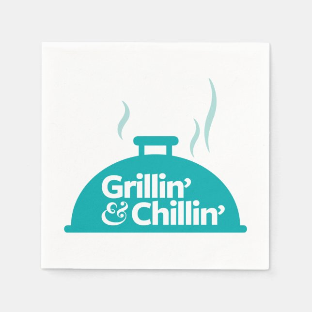 Serviette Jetable Grillin' & Chillin' (Devant)