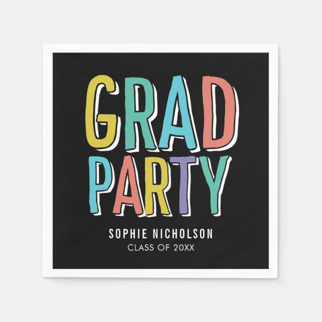 Serviette Jetable Grosse nouvelle ÉDITABLE COULEUR Graduation servie (Devant)