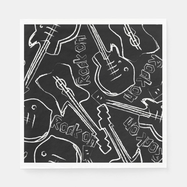Serviette Jetable Guitare (Devant)