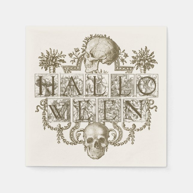 Serviette Jetable Halloween vintage (Devant)