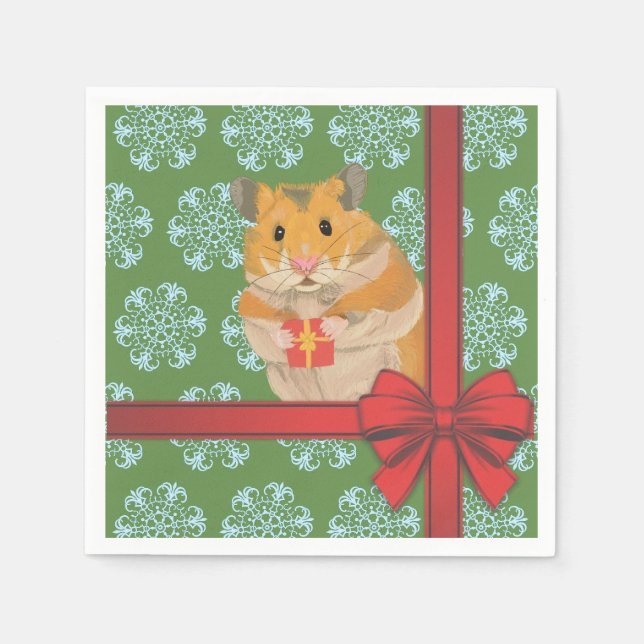 Serviette Jetable Hammy Christmas Hamster Noël (Devant)