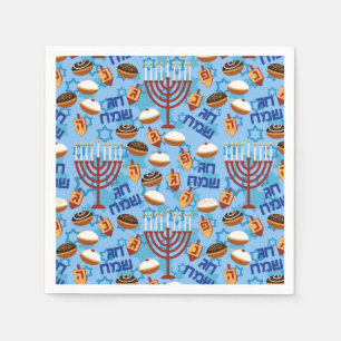 Serviette Jetable Hanukiahs, Menorahs et Motif de bougies