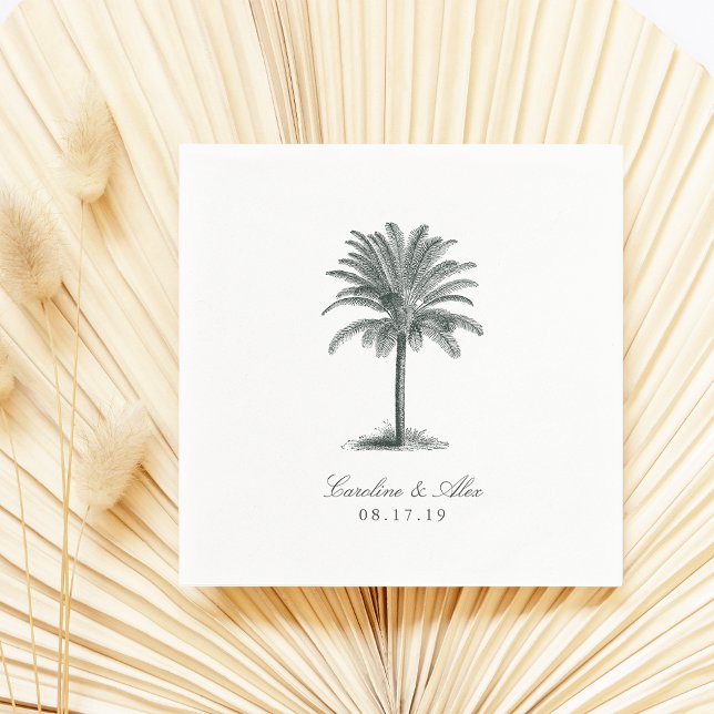Serviette Jetable Havana Palm Mariage (Créateur téléchargé)