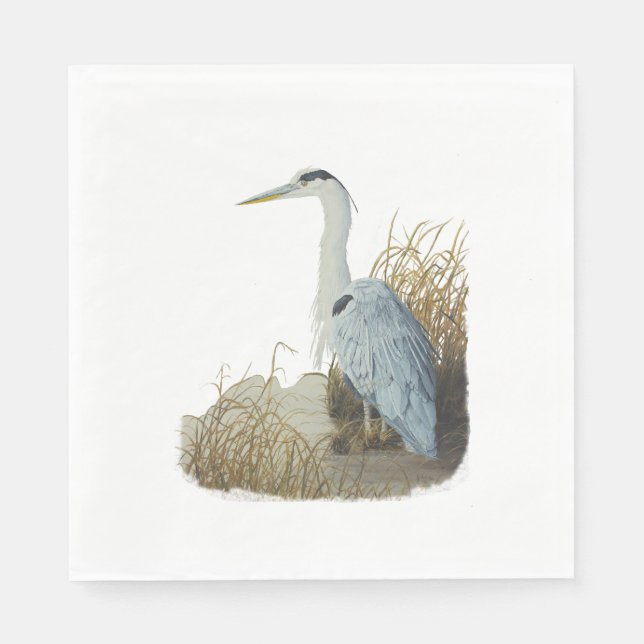 Serviette Jetable Heron À Marsh Edge (Devant)