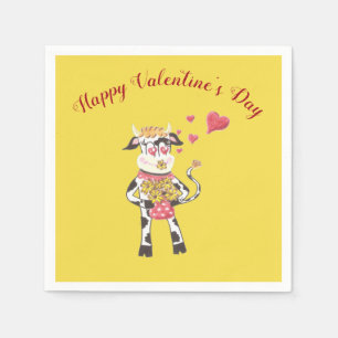 Serviette Jetable Heureuse Sainte-Valentin dessin animé serviettes d