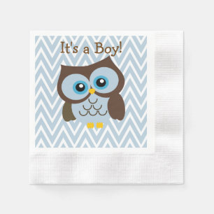 Serviette Jetable Hibou bleu fait sur commande et serviettes bleues