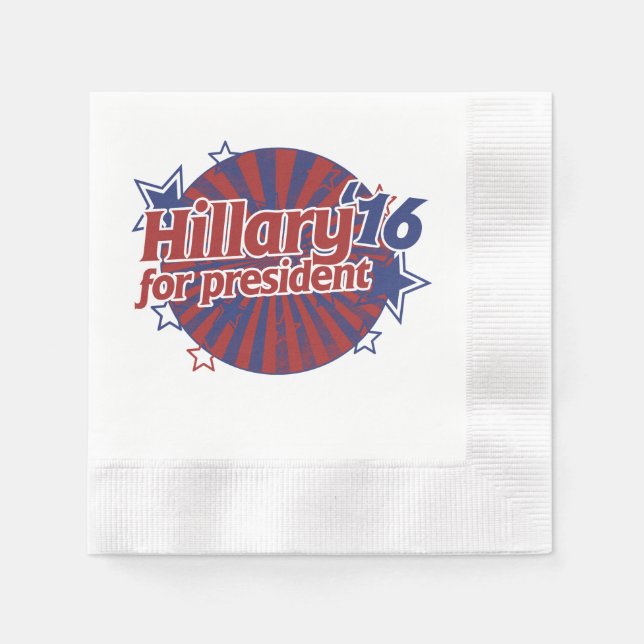 Serviette Jetable Hillary Clinton 2016 (Devant)