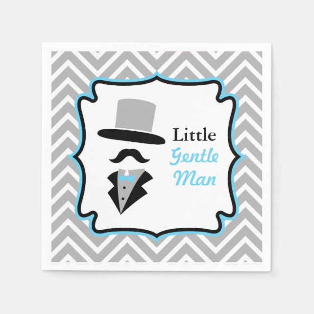 Serviette Jetable Hipster Mustache Gentleman Baby Boy Shoy (Devant)