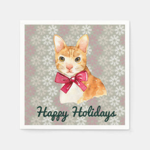 Serviette Jetable Holiday Orange Tabby