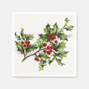 Serviette Jetable Holly Berries 001