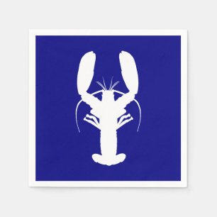 Serviette Jetable Homard Côtier Bleu Et Blanc De La Marine