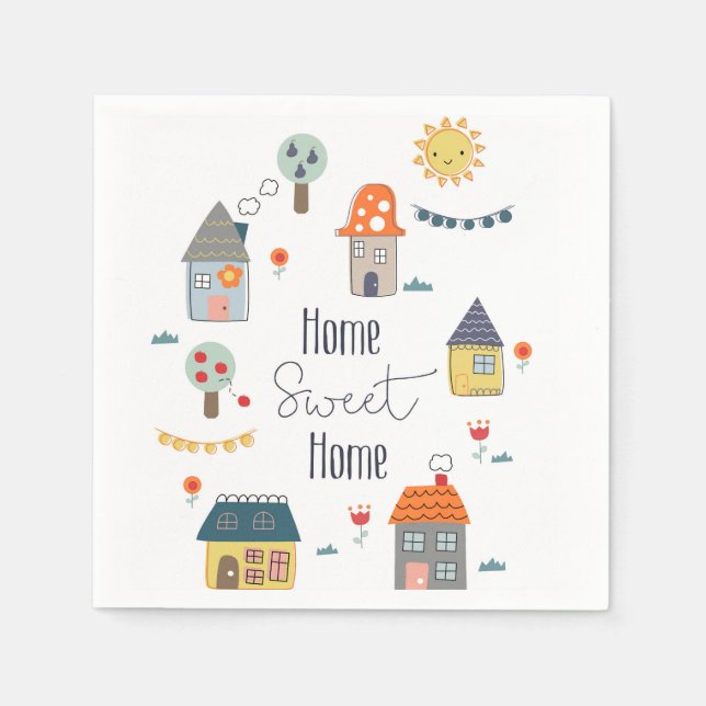 Serviette Jetable Home Sweet Home (Devant)
