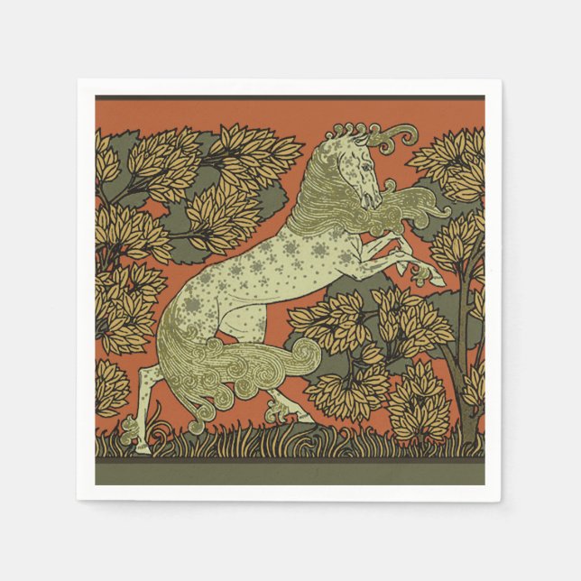 Serviette Jetable Horse Arts médiévaux Artisanat Art Nouveau (Devant)