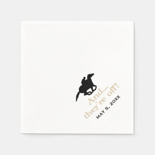Serviette Jetable Horse Racing Derby Personnalisé Noir/Or