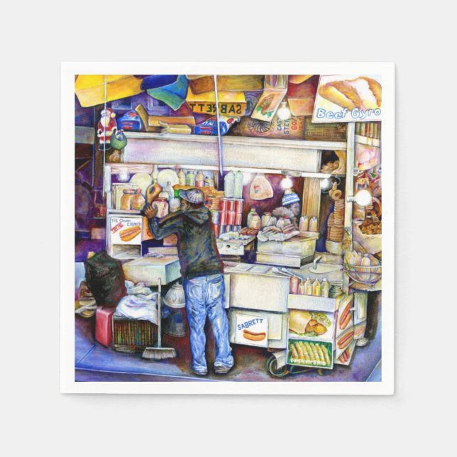 Serviette Jetable Hot Dog God, New York (Devant)