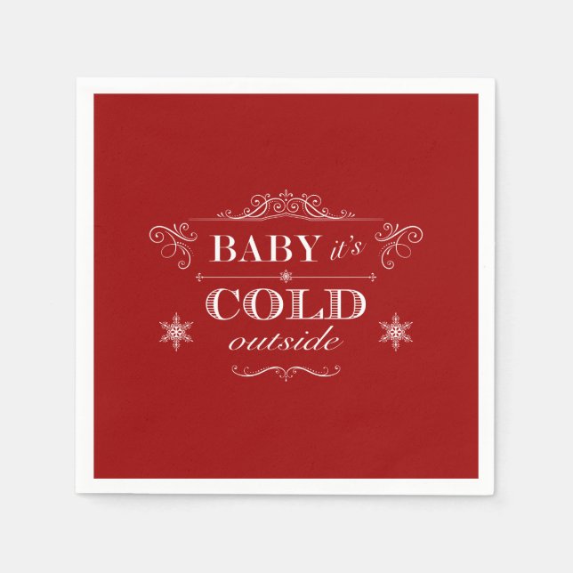 Serviette Jetable Il fait froid en dehors de la fête d'hiver (Devant)