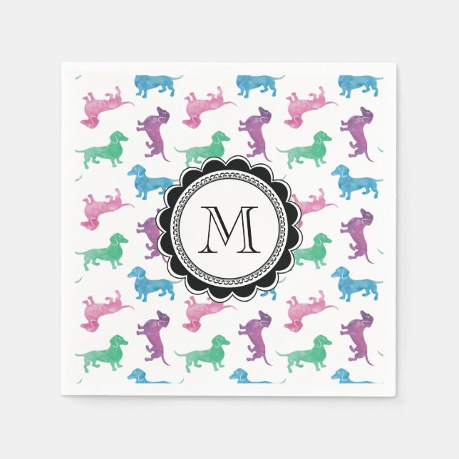 Serviette Jetable Il pleut des Dachshunds (Devant)