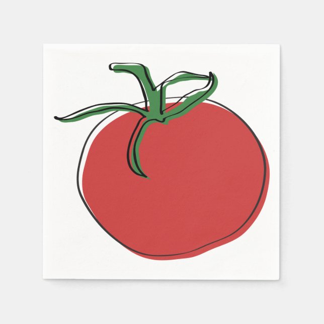 Serviette Jetable Illustration de tomate par Neal DePinto (Devant)