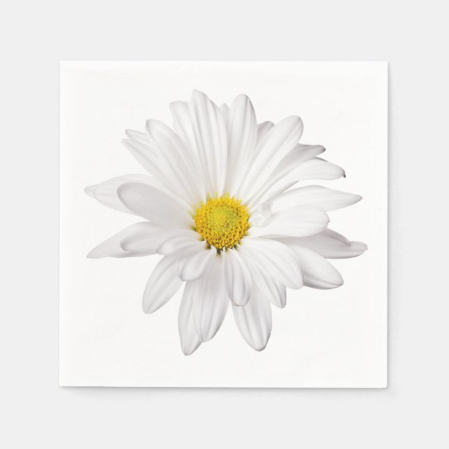 Serviette Jetable Illustration florale de la marguerite blanche (Devant)