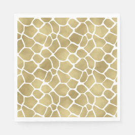 Serviette Jetable Impression de girafe or
