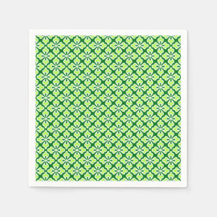 Serviette Jetable Impression kimono floral, vert citron et pin