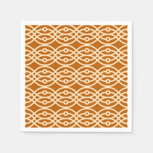 Serviette Jetable Impression kimono, terre cuite et pêche
