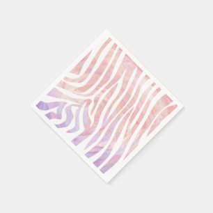 Serviette Jetable Impression rose et blanc Zebra