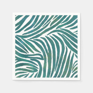 Serviette Jetable Impression Zebra turquoise
