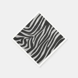 Serviette Jetable Imprimante en noir et gris clair Zebra
