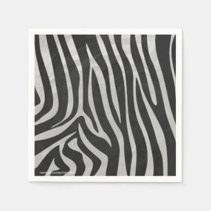 Serviette Jetable Imprimante en noir et gris clair Zebra