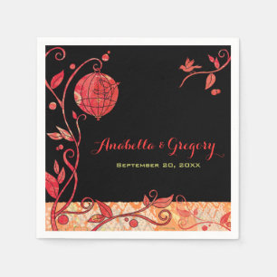 Serviette Jetable Inséparables de jardin en soirée Mariage